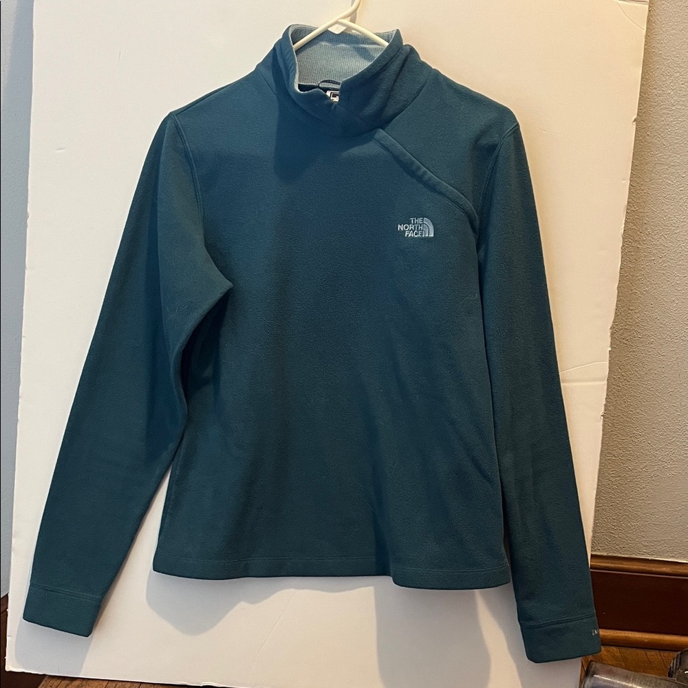 The North Face Teal Pullover Fleece with White Logo